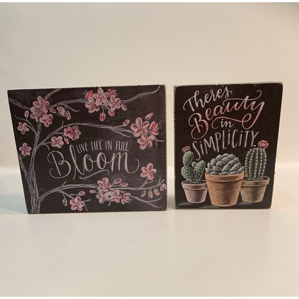 Primitives By Kathy 2 Signs Life In Full Bloom Beauty In Simplicity Floral Plant